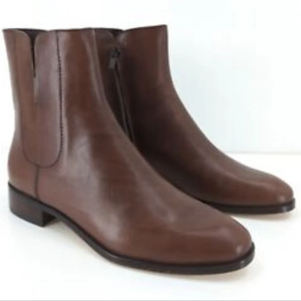 Loeffler Randall Brown Leather Ankle Booties - Picture 2 of 12